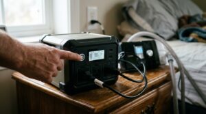 Testing a portable power station with a home medical device